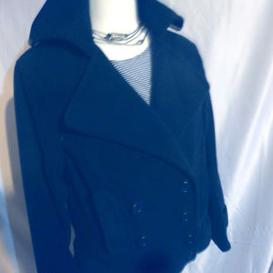 To To Collection Double-Breasted Navy Blue peaCoat